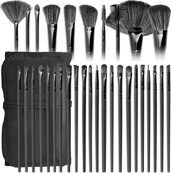 Make Up Kwasten - Make Up Kwasten Set in Luxe Etui - 32 stuks - Zwart