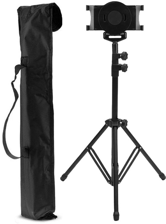 Tablethouder – Standaard 120 cm hoog – Zwart