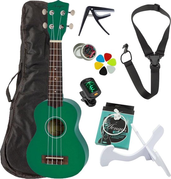 Áengus sopraan ukelele set - 8 delig - groen