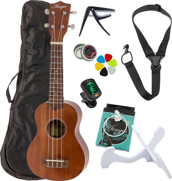 Áengus sopraan ukelele set - 8 delig - sapeli