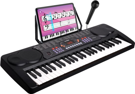Áengus keyboard 54 toetsen, Piano met Microfoon - A430