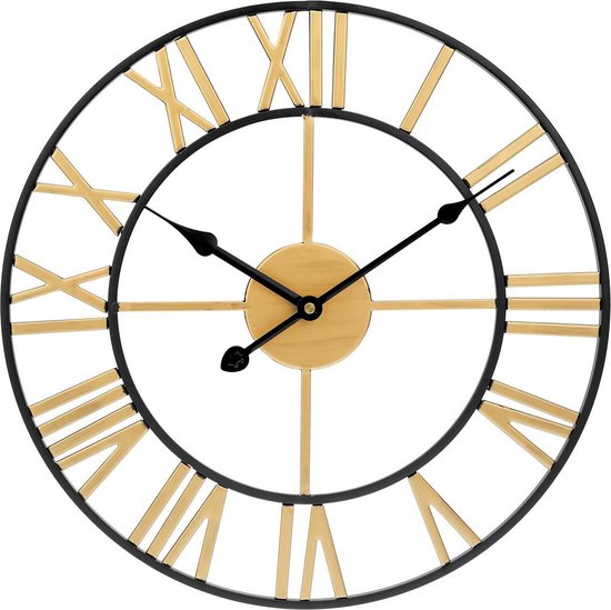 Wandklok industrieel klassiek metaal - 40 cm - vintage brons