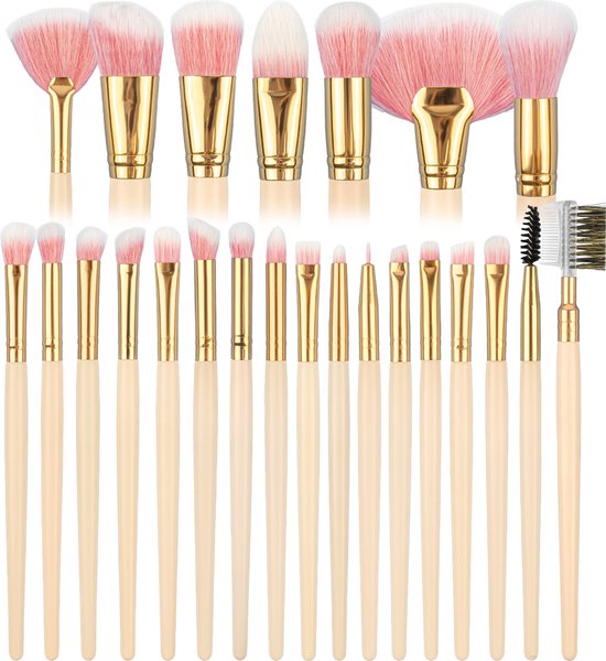 Make Up Kwasten - Make Up Kwasten Set 24 - delig - Roze / Goud