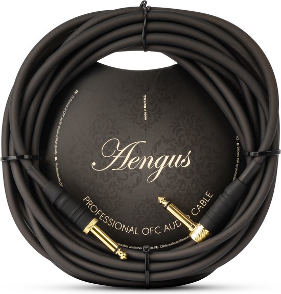 Áengus Gitaarkabel UltraFlex Instrumentkabel - 6.35mm mono jack plug haaks/recht - 5 meter