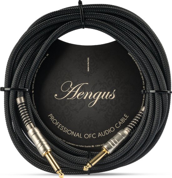 Áengus Gitaarkabel Heavy Duty Instrument kabel - 6.35mm mono jack plug recht/recht - 5 meter