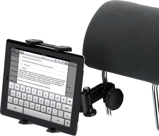 Tablet Houder Auto Hoofdsteun Universeel met 360º draaimechanisme - Voor Tablets van 6 tot 12 inch - Zwart