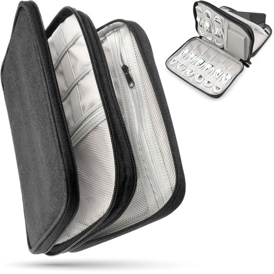 Tas Organizer - Opbergtas voor Kabels Elektronica en Accessoires – zwart
