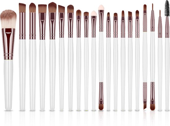 Evvie 20-delige make-up kwasten set - rosé zilver
