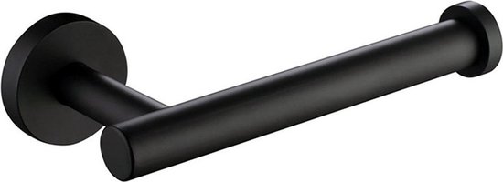 Design Toiletrolhouder - WC Rolhouder - RVS Mat Zwart - incl. schroeven