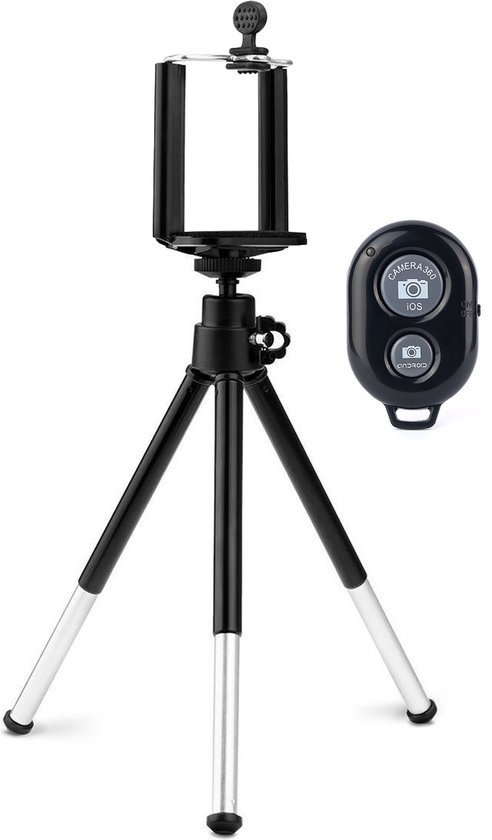 Statief voor Telefoon GoPro en camera - mini statief - met Telefoonhouder en Afstandsbediening