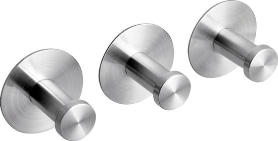 Handdoekhaakjes set zelfklevend Handdoekhouders voor badkamer en keuken - 3 Stuks - RVS