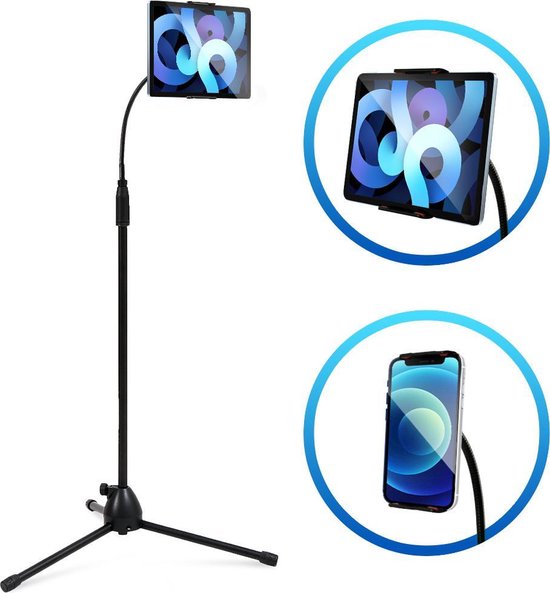 Telefoon en tablet statief met buigbare arm voor smartphone en tablets - tot 170 cm hoog