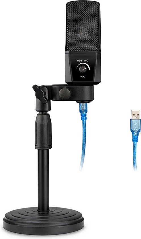 USB Microfoon set, Condensator Studiomicrofoon met Desktop Microfoonstandaard