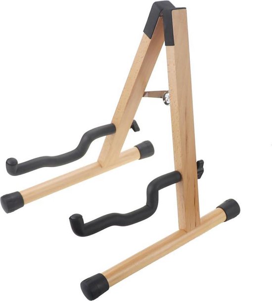 Gitaarstandaard - Opvouwbare "A"-standaard voor akoestische en elektrische gitaar - Hout