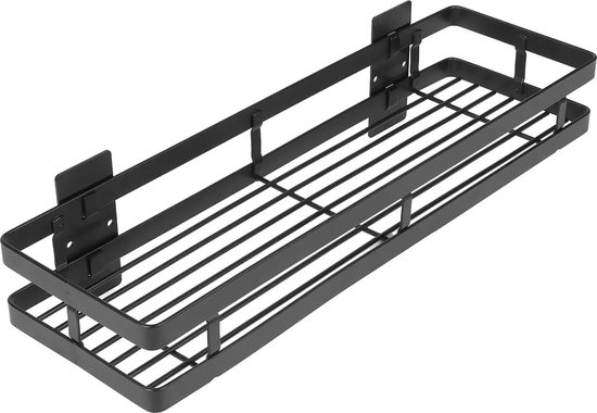 Doucherek zonder boren – douchemand – 40 x 12 cm - zwart