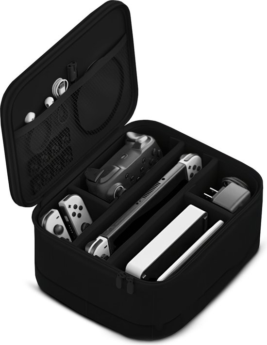 Spelcomputer Case geschikt voor Nintendo Switch | Hoes voor console en game accessoires - zwart
