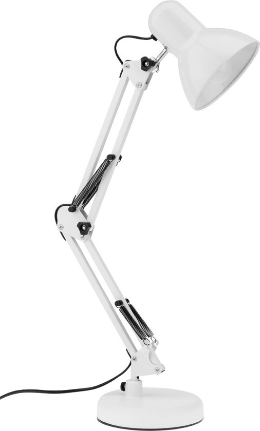 Bureaulamp – Leeslamp – verstelbaar – E27 fitting – max. 60 Watt – wit