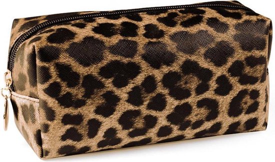 Toilettas - Make Up Organizer - Toilettas Dames - Make Up Tasje – Leopard Brown