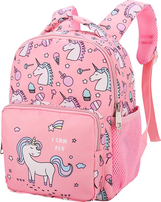 Unicorn rugzak, rugtas eenhoorn – rugzak meisje (max. groep 2) - 5 liter - roze
