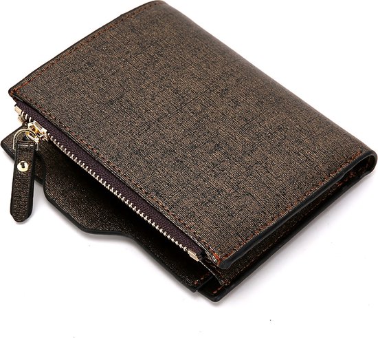 Portemonnee heren - RFID Billfold - PU Leer - Bruin | Goud