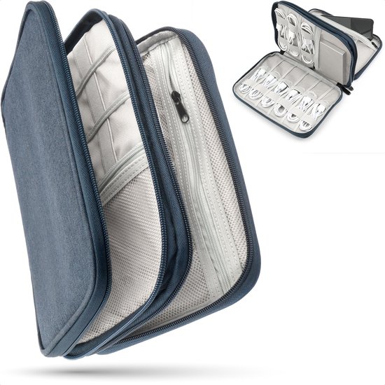 Tas Organizer - Opbergtas voor Kabels Elektronica en Accessoires – Marineblauw