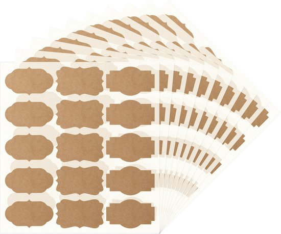 Labels kruidenpotjes etiketten kraftpapier - 150 stuks
