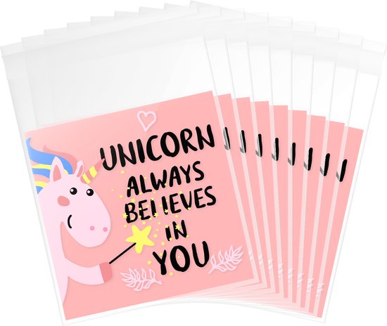 Uitdeelzakjes unicorn traktatie zakjes - set van 30 stuks