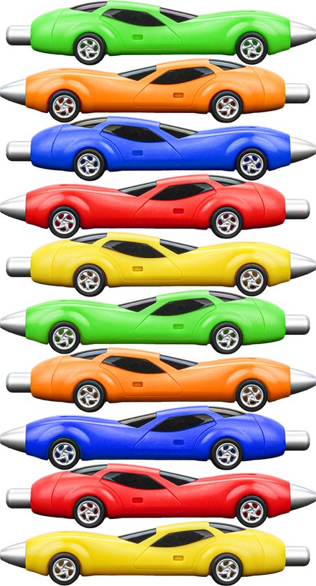 Uitdeelcadeautjes voor kinderen - traktatie auto pennen - 10 stuks