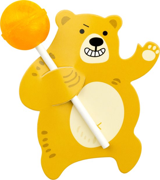 Traktatie uitdeelcadeautjes voor kinderen – Lolly kaart Beer – Karton – 10 stuks