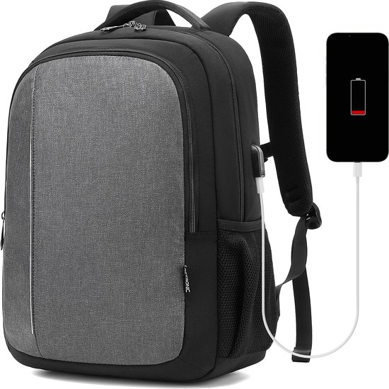 Laptoptas Laptop Rugzak Schooltas met Laptopvak voor Laptop 15,6 inch - 23 L - Antraciet