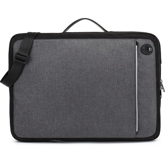 Laptophoes Laptoptas 15,6 inch - Laptop tas Schoudertas - Waterafstotend - zwart/grijs