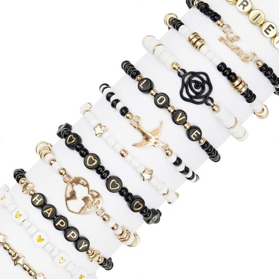 Kralen set Sieraden maken - Ketting of armband maken met polymeer kralen, katsuki kralen en letterkralen – Midnight Sky - 2900 delig