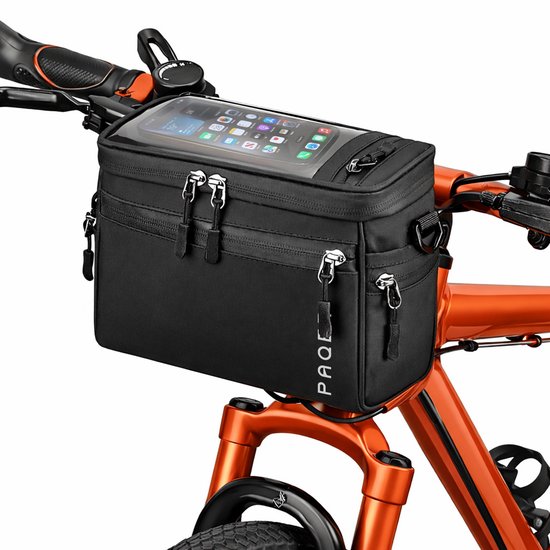 Stuurtas Fiets – Fietstas stuur waterdicht met Smartphone houder – Afneembaar - Schoudertas – geschikt voor Elektrische Fiets