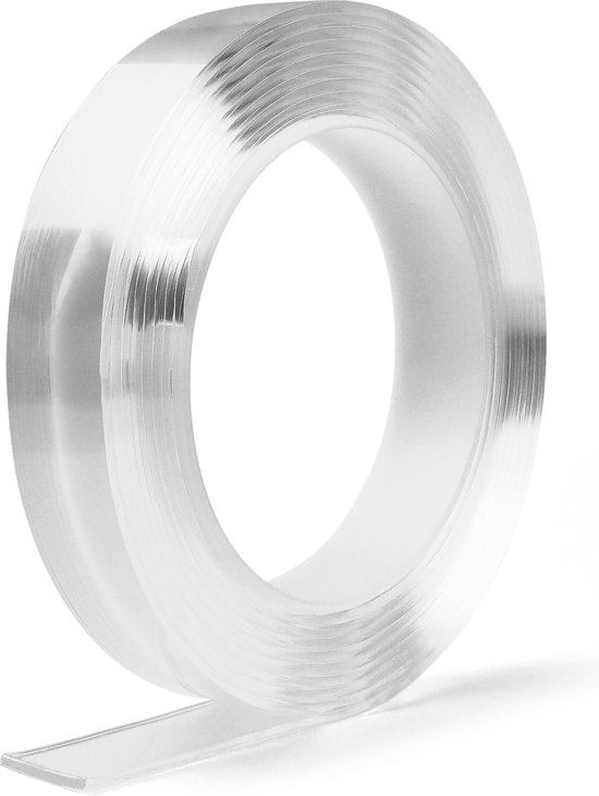 Dubbelzijdig tape - nano tape - dubbelzijdig plakband - montagetape - gekko tape - transparant - 30 mm x 2 mm x 3 meter