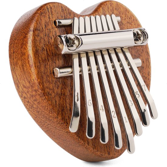 Kalimba mini – Duimpiano 8 Tonen – Muziekinstrumenten – Mahoniehout – Voor Kinderen en Volwassenen - Hartvorm
