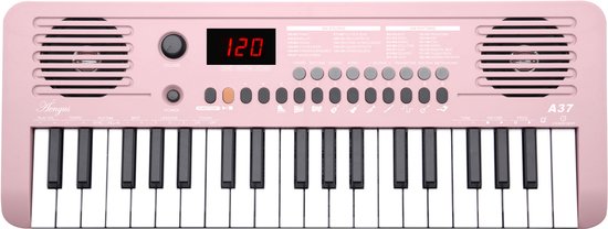 Áengus Keyboard Piano Keyboard Kind met 37 Aanslaggevoelige toetsen - USB-C MIDI - Roze